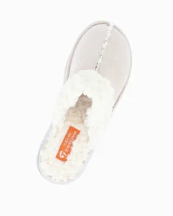 TIGLIO - Pantofole beige con pelliccia interna, MADE IN ITALY