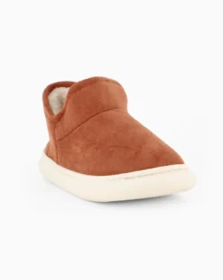 TIGLIO RAMBLAS - Pantofola a stivaletto camel con pelliccia interna