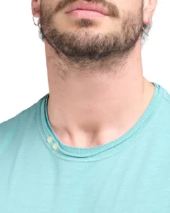 TSHIRT MANICA CORTA FIAMMATA 2 BOTTONI