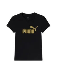 T-SHIRT MM ESS+ GLITTER LOGO TEE BLK-GOL