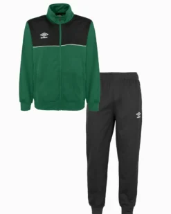 UMBRO - Tuta full zip verde e nera acetata