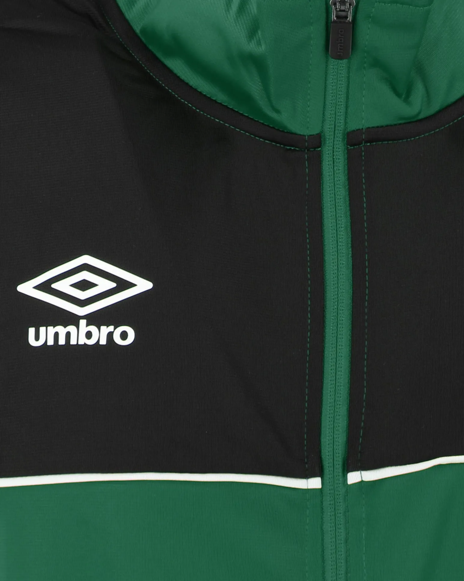 UMBRO - Tuta full zip verde e nera acetata