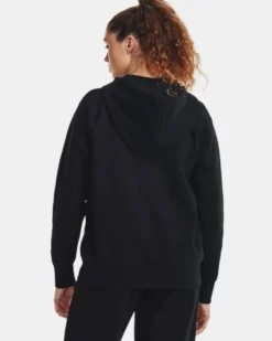 UNDER ARMOR - Felpa da donna nera con cappuccio zip frontale