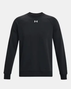 UNDER ARMOR - Felpa da uomo nera con logo bianco