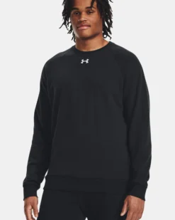 UNDER ARMOR - Felpa da uomo nera con logo bianco