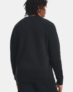 UNDER ARMOR - Felpa da uomo nera con logo bianco