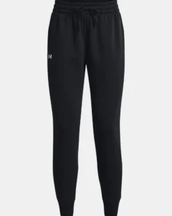 UNDER ARMOR - Pantalone da donna nero felpato con elastico alle caviglie