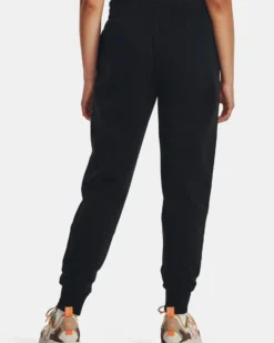 UNDER ARMOR - Pantalone da donna nero felpato con elastico alle caviglie