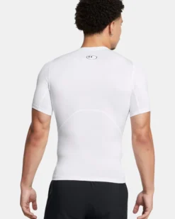 UNDER ARMOR - T SHIRT DA ALLENAMENTO ADERENTE IN TESSUTO TRASPIRANTE COMP SS BIANCA DA UOMO, 1361518_0100