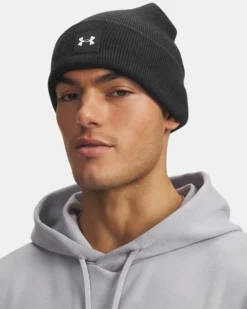 UNDER ARMOUR - BERRETTO HALFTIME CUFF NERO DA UOMO, 1373155_0005