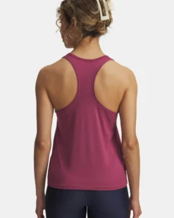 UNDER ARMOUR - CANOTTA TECH KNOCKOUT TANK MALVA CON DETTAGLI NERI DA DONNA, 1389851_0659