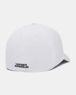 UNDER ARMOUR - Cappello bianco in materiale traspirante con cinturino regolabile e logo nero
