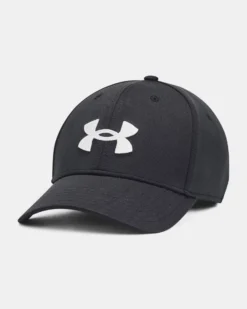 UNDER ARMOUR - Cappello nero in materiale traspirante con cinturino regolabile e logo bianco
