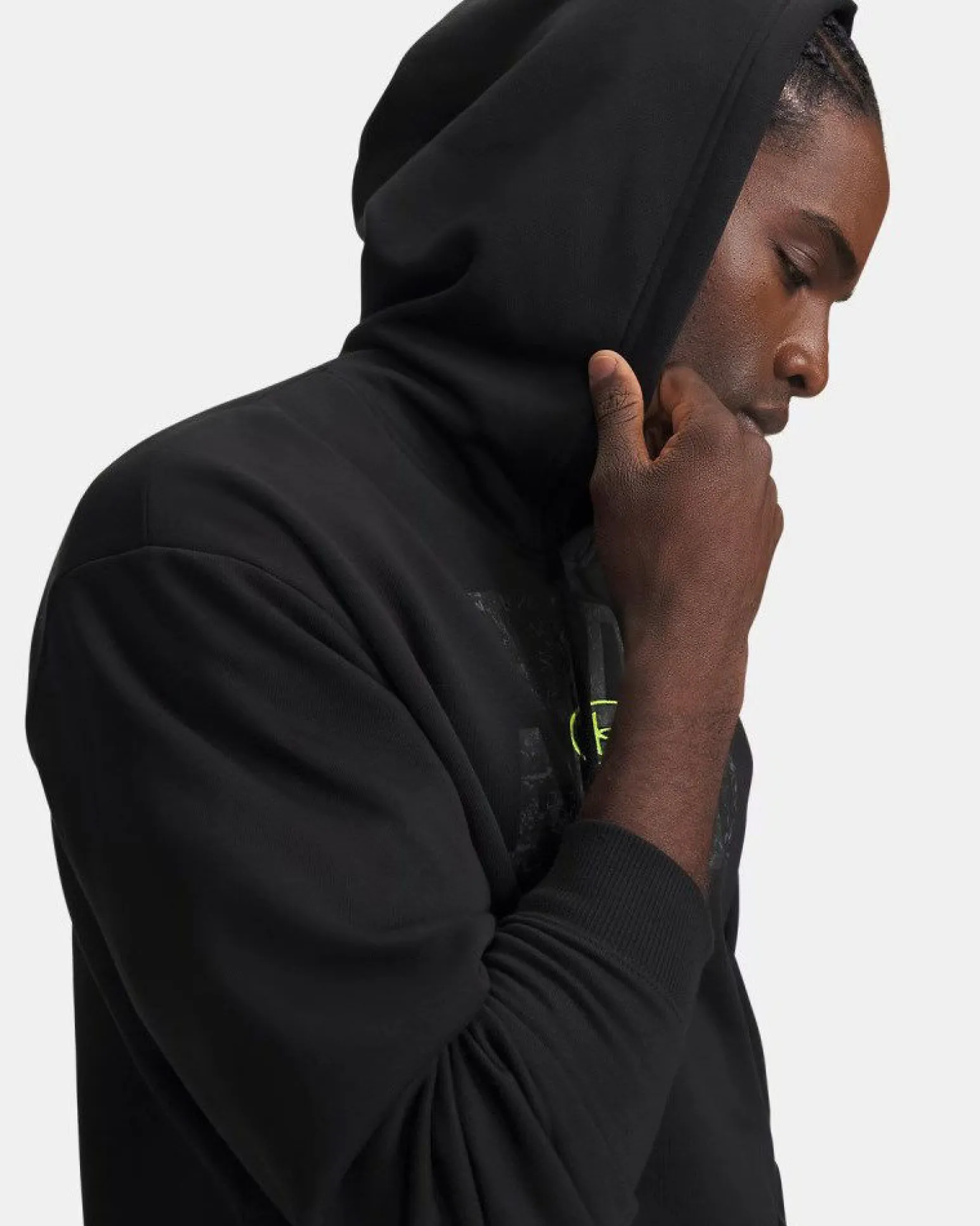 UNDER ARMOUR - FELPA CON CAPPUCCIO RIVAL FLEECE CAMO FILL NERA, CON DETTAGLI MIMETICI NERA DA UOMO, 6017022_0008