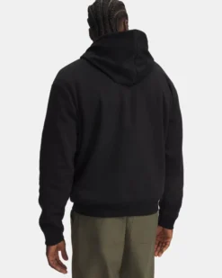 UNDER ARMOUR - FELPA CON CAPPUCCIO RIVAL FLEECE CAMO FILL NERA, CON DETTAGLI MIMETICI NERA DA UOMO, 6017022_0008