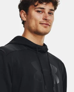 UNDER ARMOUR - Felpa da uomo nera con cappuccio