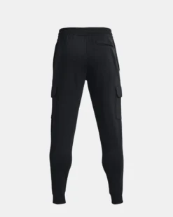 UNDER ARMOUR - Pantalone tuta cargo da uomo nero con logo bianco