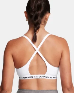 UNDER ARMOUR - REGGISENO SPORTIVO CROSSBACK LOW BRA ULTIMAT BIANCO  DA DONNA, 1386424_0100