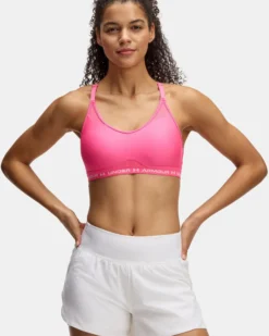 UNDER ARMOUR - REGGISENO SPORTIVO CROSSBACK LOW BRA ULTIMAT FUXIA DA DONNA, 1386424_0672