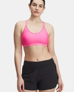 UNDER ARMOUR - REGGISENO SPORTIVO CROSSBACK LOW BRA ULTIMAT FUXIA  DA DONNA, 1386424_0672