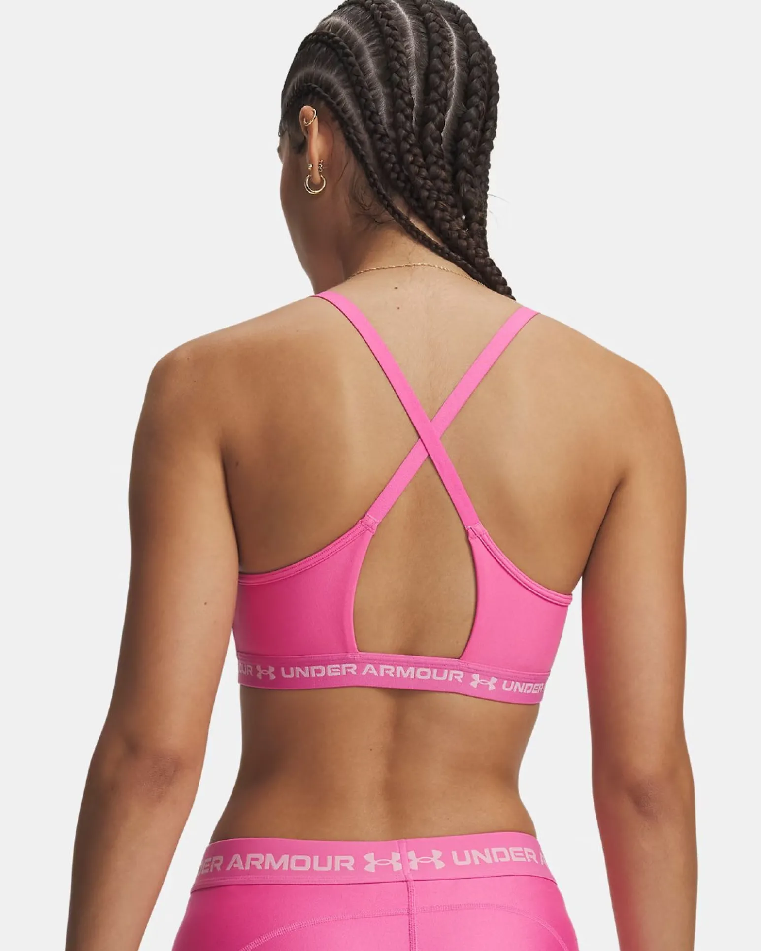 UNDER ARMOUR - REGGISENO SPORTIVO CROSSBACK LOW BRA ROSA DA DONNA, 1386424_0637