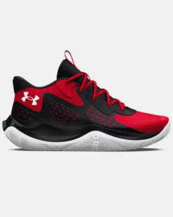 UNDER ARMOUR - Scarpa da basket uomo rossa e nera in mesh traspirante - JET '23