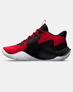 UNDER ARMOUR - Scarpa da basket uomo rossa e nera in mesh traspirante - JET '23