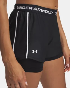UNDER ARMOUR - SHORT TECH PLAY UP 2IN1 NERI CON DETTAGLI BIANCHI DA DONNA, 1389895_0001