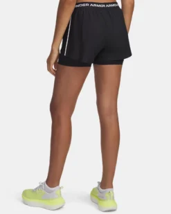 UNDER ARMOUR  - SHORT TECH PLAY UP 2IN1 NERI CON DETTAGLI BIANCHI DA DONNA,  1389895_0001