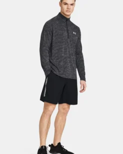 UNDER ARMOUR - SHORT WOVEN WDMK NERO CON DETTAGLI BIANCHI DA UOMO, 1383356_0001