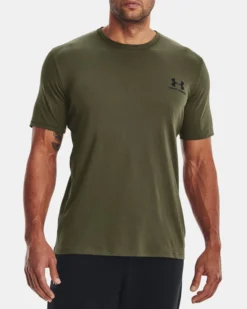 UNDER ARMOUR- T-SHIRT MEZZA MANICA SPORTSTYLE  VERDE SCURO DA UOMO, 1326799_0390