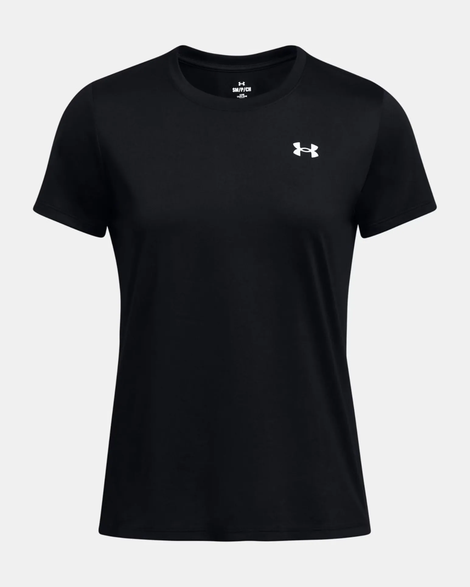 UNDER ARMOUR -T-SHIRT MEZZA MANICA TECH SSC - SOLID NERA DA DONNA, 1384231_0001