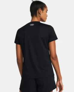 UNDER ARMOUR -T-SHIRT MEZZA MANICA TECH SSC - SOLID NERA DA DONNA, 1384231_0001