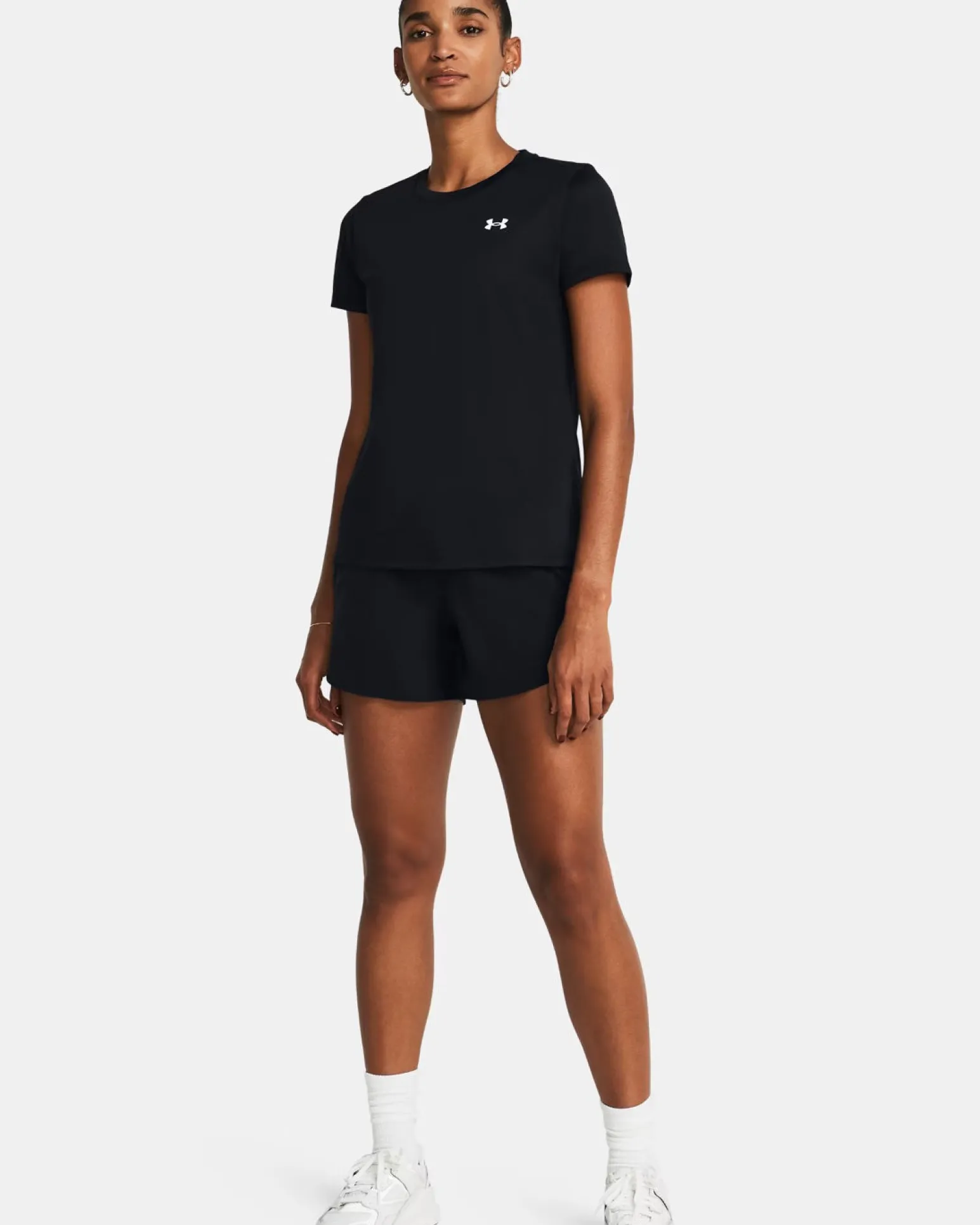 UNDER ARMOUR -T-SHIRT MEZZA MANICA TECH SSC - SOLID NERA DA DONNA, 1384231_0001