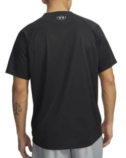 UNDER ARMOUR -T-SHIRT  MEZZA MANICA TECH GRAPHIC TEE NERA CON DETTAGLI GRIGI DA UOMO, 6014733_0001