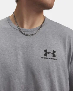 UNDER ARMOUR - T- SHIRT MEZZA MANICA SPORTSTYLE LEFT GRIGIA DA UOMO, 1326799_0036