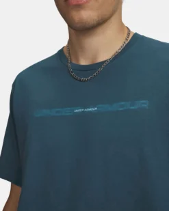 UNDER ARMOUR -T-SHIRT MEZZA MANICA UA M BLUR WM SS  VERDE PETROLIO DA UOMO, 6009248_0498
