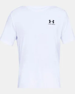 UNDER ARMOUR- T-SHIRT MEZZA MANICA SPORTSTYLE  BIANCA DA UOMO, 1326799_0100