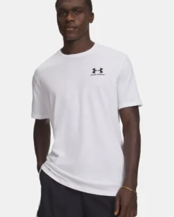UNDER ARMOUR- T-SHIRT MEZZA MANICA SPORTSTYLE  BIANCA DA UOMO, 1326799_0100
