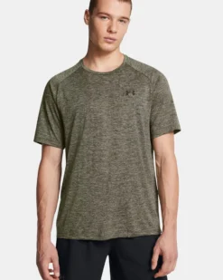 UNDER ARMOUR -T-SHIRT MEZZA MANICA TECH 2.0 SS VERDE DA UOMO, 1326413_0390