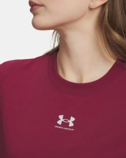 UNDER ARMOUR  - T- SHIRT MEZZA MANICA OFF CAMPUS CORE SS ROSSO BORDEAUX DA DONNA,  1383648_0622