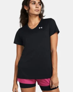 UNDER ARMOUR - T-SHIRT MEZZA MANICA TECH PIXELATE SSC NERA DA DONNA, 1384229_0001