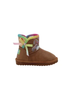UNICORNO - Stivaletto beige con pelliccia interna