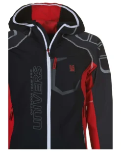 UNIVERS - GIACCA DA OUTDOOR COURMAYEUR NERA E ROSSA IDROREPELLENTE
