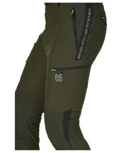 UNIVERS - PANTALONE DA CACCIA ERGO VERDE SCURO IN SOFTSHELL U-TEX IMPERMEABILE