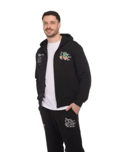 UOMO FELPA FULL ZIP CON CAPPUCCIO