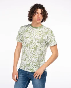 UOMO TSHIRT MEZZA MANICA CON FOGLIE