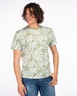 UOMO TSHIRT MEZZA MANICA CON FOGLIE