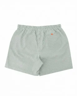 WAIKIKI RUN - BOXER MARE A RIGHE BIANCO E VERDE DA UOMO,  SATURNO
