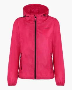 WAIKIKI RUN- - K-WAY CON CAPPUCCIO DONNA FUXIA CON DETTAGLI NERI - LESINA